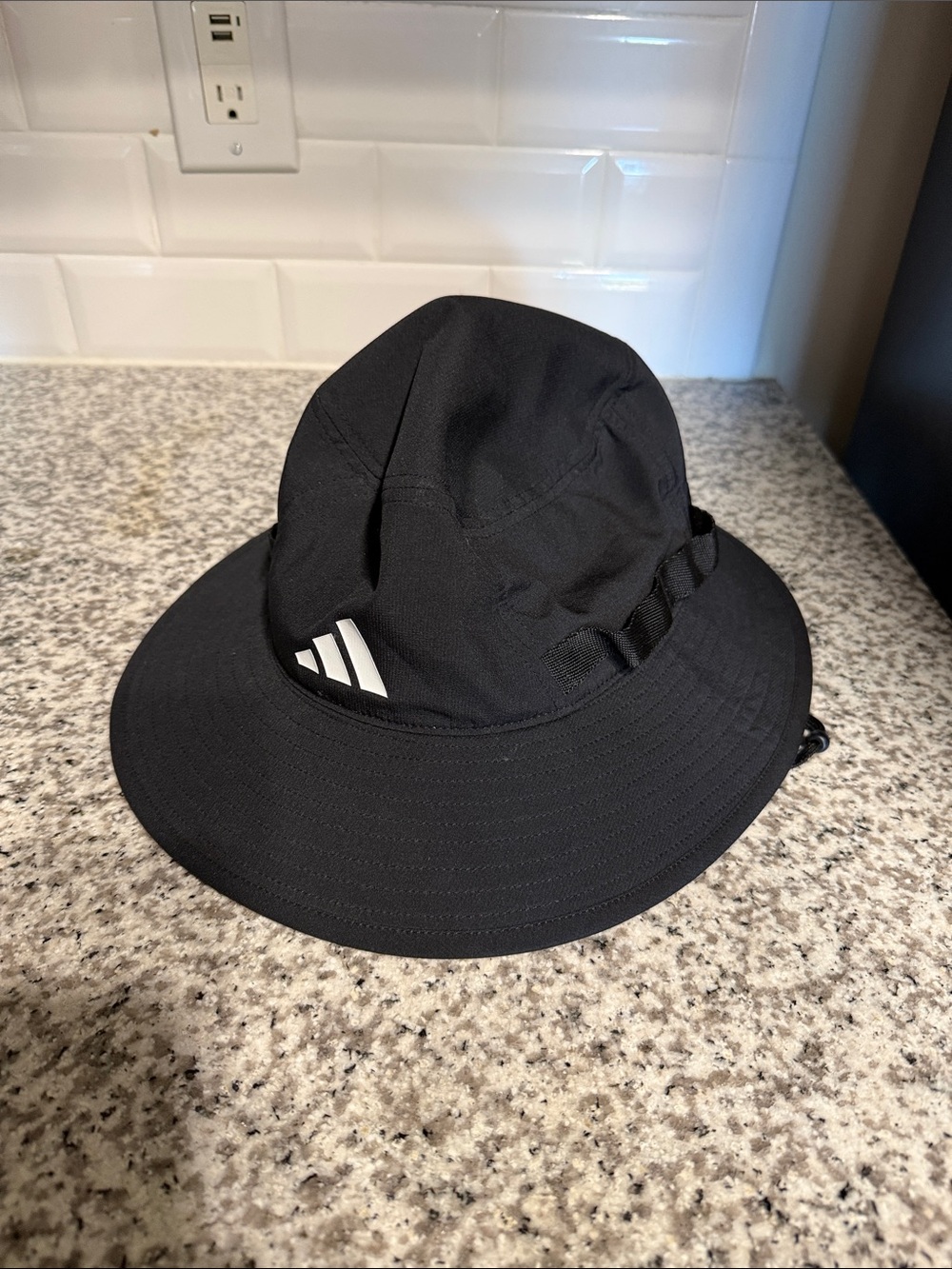 adidas Black men’s Wide-Brim Bucket Hat with Logo